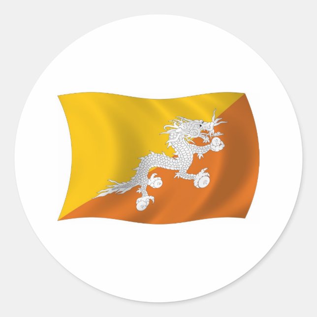 Bhutan Flag Sticker (Front)