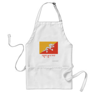 Bhutan Flag with Name in Dzongkha Standard Apron