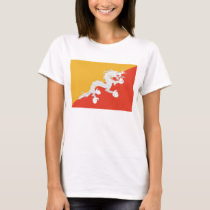Bhutan Flag x Map T-Shirt