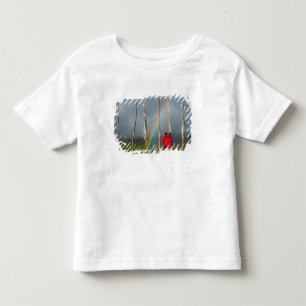 Bhutan, Gangtey village, Rainbow over two monks Toddler T-Shirt