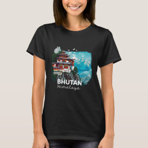 Bhutan Himalaya Temple Bhutanese Hiking Costume T-Shirt