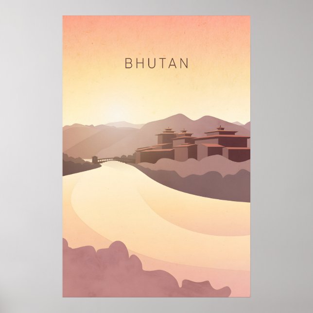 Bhutan Minimal Travel Poster (Front)