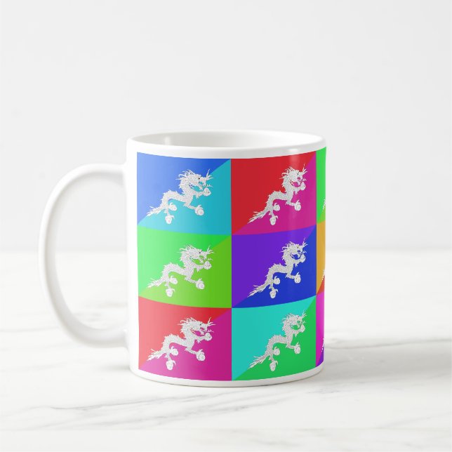 Bhutan Multihue Flags Mug (Left)