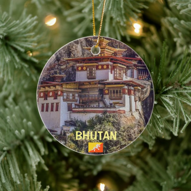 Bhutan Panoramic Christmas Ornament (Tree)