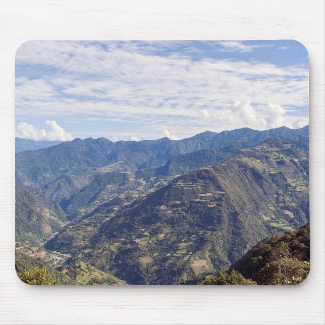 Bhutan peaceful eastern mountains - Himalaya Mouse Pad (Front)