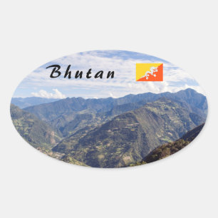 Bhutan peaceful eastern mountains - Himalaya Oval Sticker