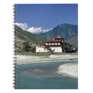 Bhutan, Punaka. The Mo Chhu River flows past Notebook