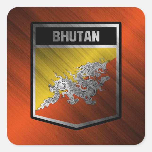 Bhutan Square Sticker (Front)