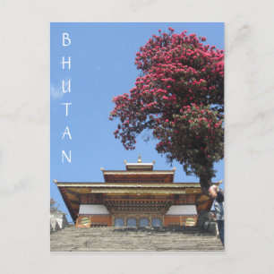 bhutan temple life postcard