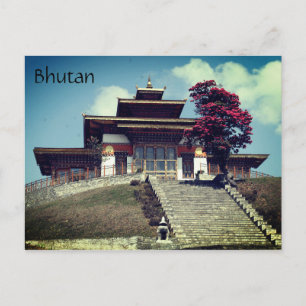 bhutan temple postcard