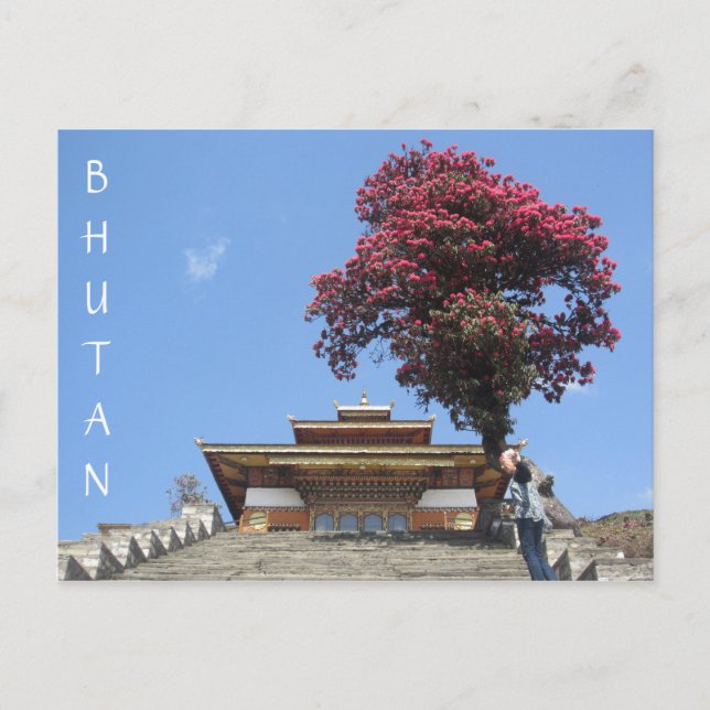 bhutan temple tree postcard (Front)