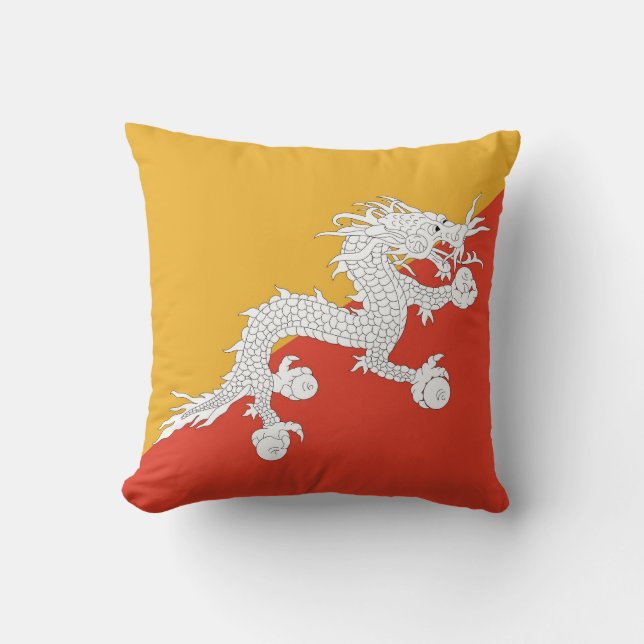 Bhutanese Flag American MoJo Pillow (Front)