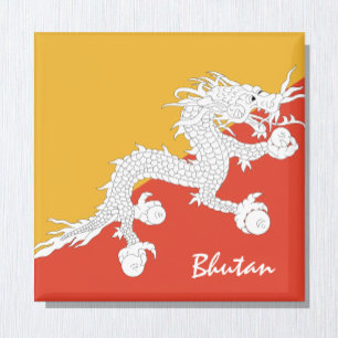 Bhutanese flag & Bhutan holiday/sports fans Magnet