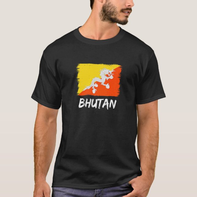 Bhutanese Flag Bhutan   T-Shirt (Front)