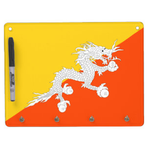 Bhutanese Flag (Bhutan) (Thunder Dragon) Dry Erase Board With Key Ring Holder