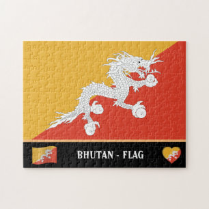 Bhutanese Flag & Bhutanese country / Bhutan dragon Jigsaw Puzzle