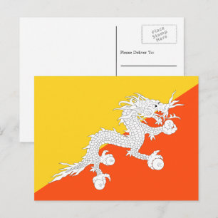Bhutanese Flag, Flag of Bhutan Postcard
