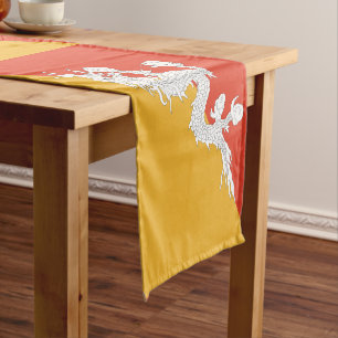 Bhutanese flag & Sports fan house decor / Bhutan Short Table Runner
