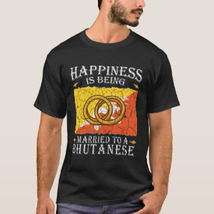 Bhutanese Marriage Bhutan Married Flag Wedded Cult T-Shirt