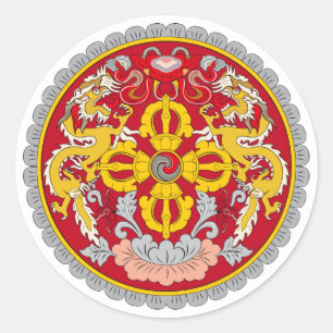 Bhutanese National Emblem, Bhutan Classic Round Sticker