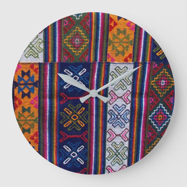 Bhutanese Textile Large Clock (Front)