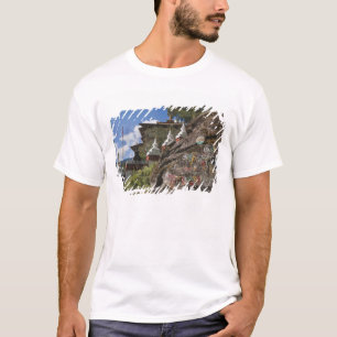 Bhutanese writing on rocks and Nepalese chortens T-Shirt