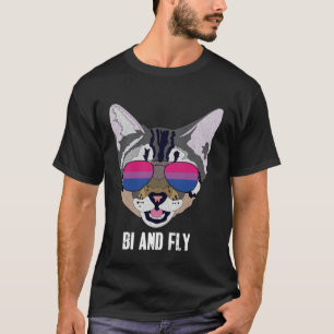 Bi and Fly Funny Cat Bisexual Bi Pride Pullover H