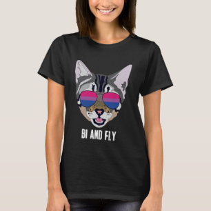 Bi and Fly  Funny Cat Bisexual Bi Pride Pullover H