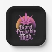 Bi And Probably High Bisexual Pride Flag LGBT Weed
