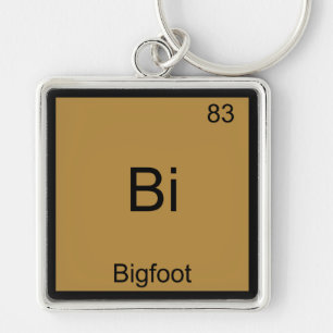 Bi - Bigfoot Funny Chemistry Element Symbol Tee Key Ring