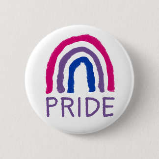 Bi Bisexual Pride Painted Crayon Rainbow 6 Cm Round Badge