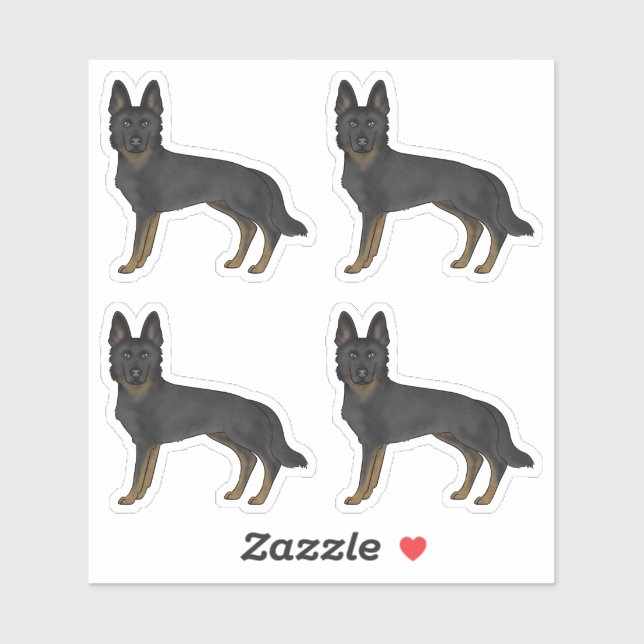 Bi-Black German Shepherd Cute Cartoon Design Dogs (Sheet)