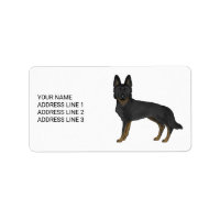 Bi-Black German Shepherd Cute Dog And Custom Text