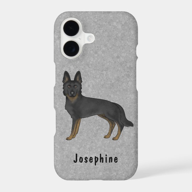Bi-Black German Shepherd Cute Dog With Custom Name (Back)