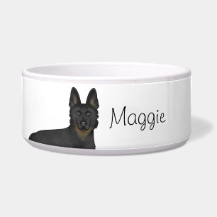 Bi-Black German Shepherd Dog Head Custom Name