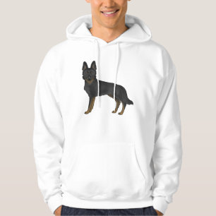 Bi-Black German Shepherd GSD Breed Cartoon Dog Hoodie