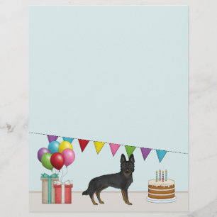 Bi-Black German Shepherd GSD Colourful Birthday Custom Letterhead