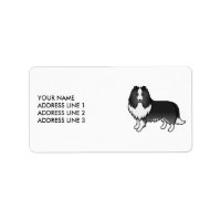 Bi-Black Shetland Sheepdog Cartoon Dog & Text