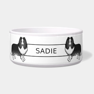 Bi-Black Shetland Sheepdog Cartoon Dogs & Name