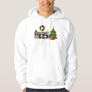 Bi-Black Shetland Sheepdog Dog In A Christmas Room Hoodie