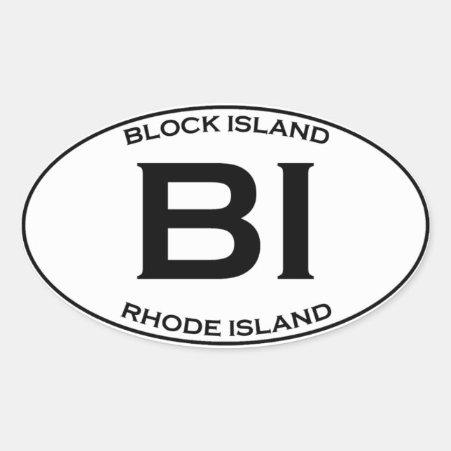 BI - Block Island Rhode Island Oval Sticker (Front)