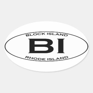 BI - Block Island Rhode Island Oval Sticker