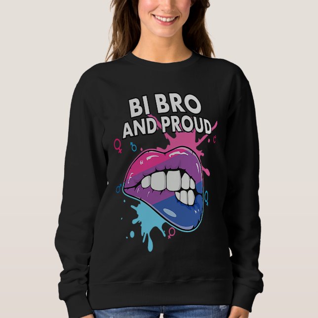 Bi Bro And Proud Bisexual Rainbow Pride Bisexualit Sweatshirt (Front)