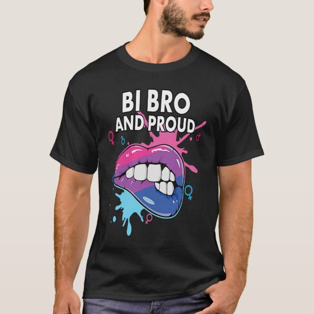 Bi Bro And Proud Bisexual Rainbow Pride Bisexualit T-Shirt (Front)