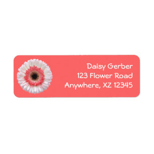 Bi-Colour Gerber Daisy Return Address Label