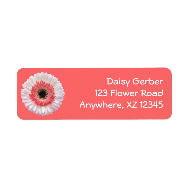 Bi-Colour Gerber Daisy Return Address Label (Front)
