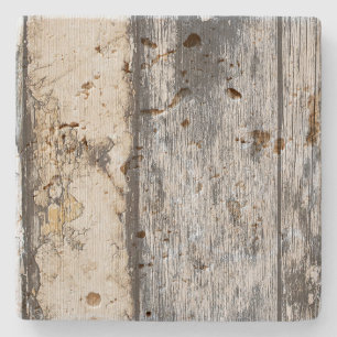 Bi-Coloured Wood Travertine Coaster