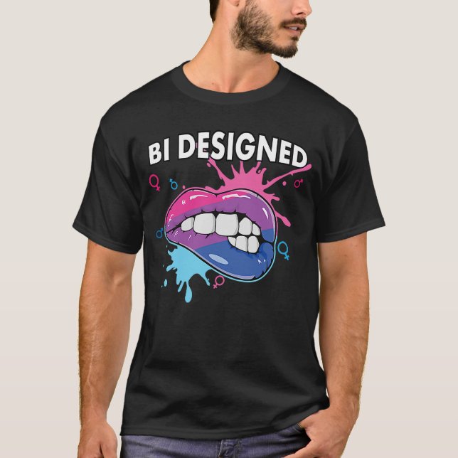 Bi Designed Bisexual Rainbow Pride March Bisexuali T-Shirt (Front)