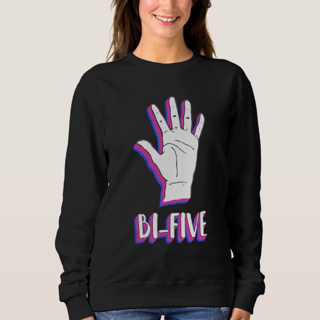 Bi Five Bisexual Hand Pride Flag Lgbtq Retro Vinta Sweatshirt (Front)