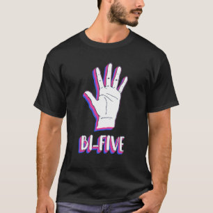 Bi Five Bisexual Hand Pride Flag Lgbtq Retro Vinta T-Shirt